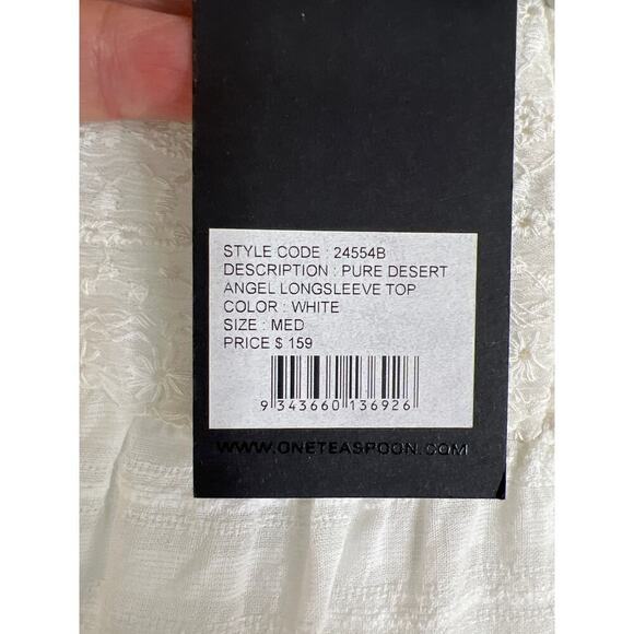 One Teaspoon Free People Pure Desert Angel Longsleeve Top White Size Med NWT - Picture 8 of 8